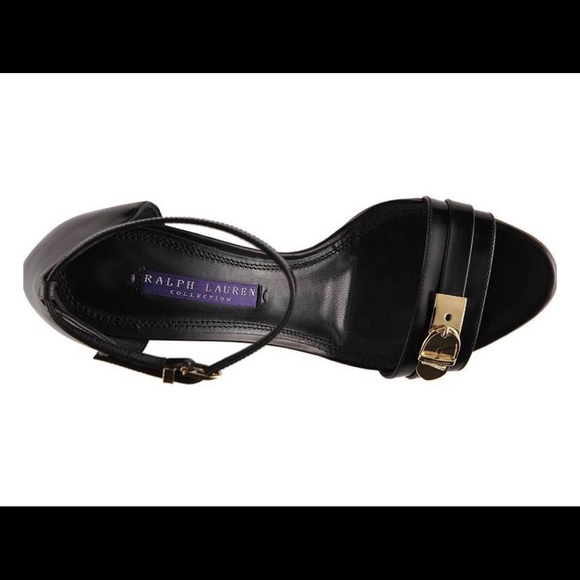 Ralph Lauren Collection Buckle Leather Black Sandal, Sizes US 6, 7.5, NWT $695 - Picture 4 of 5
